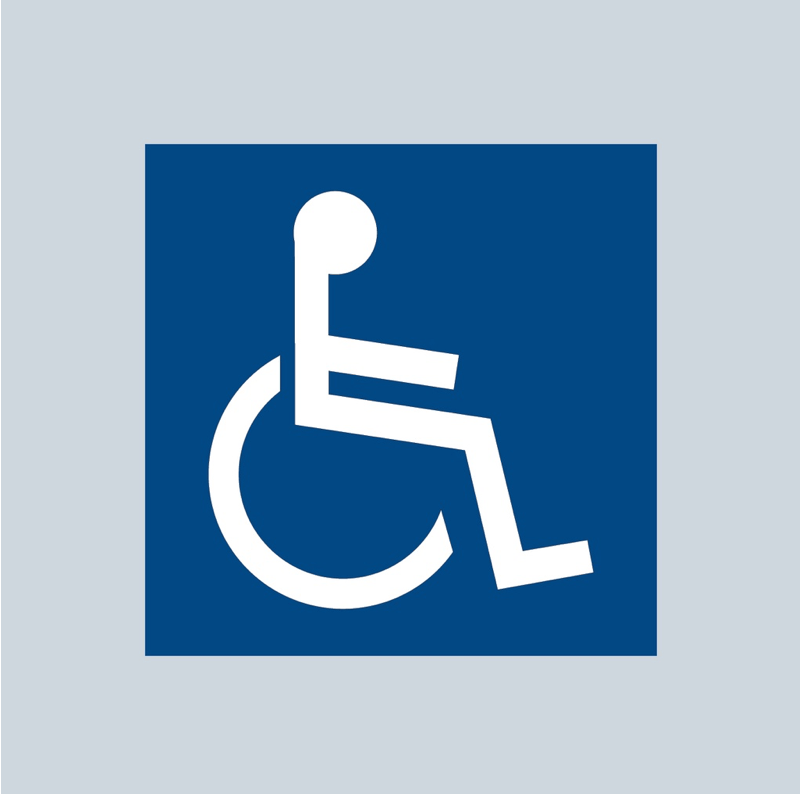 Disabled Sign 1000mm x 1000mm White with solid Blue background - Ready Set SuppliedDisabled Sign 1000mm x 1000mm White with solid Blue background100