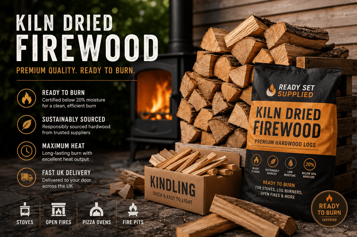 Kiln Dried Logs - Ready Set Supplied