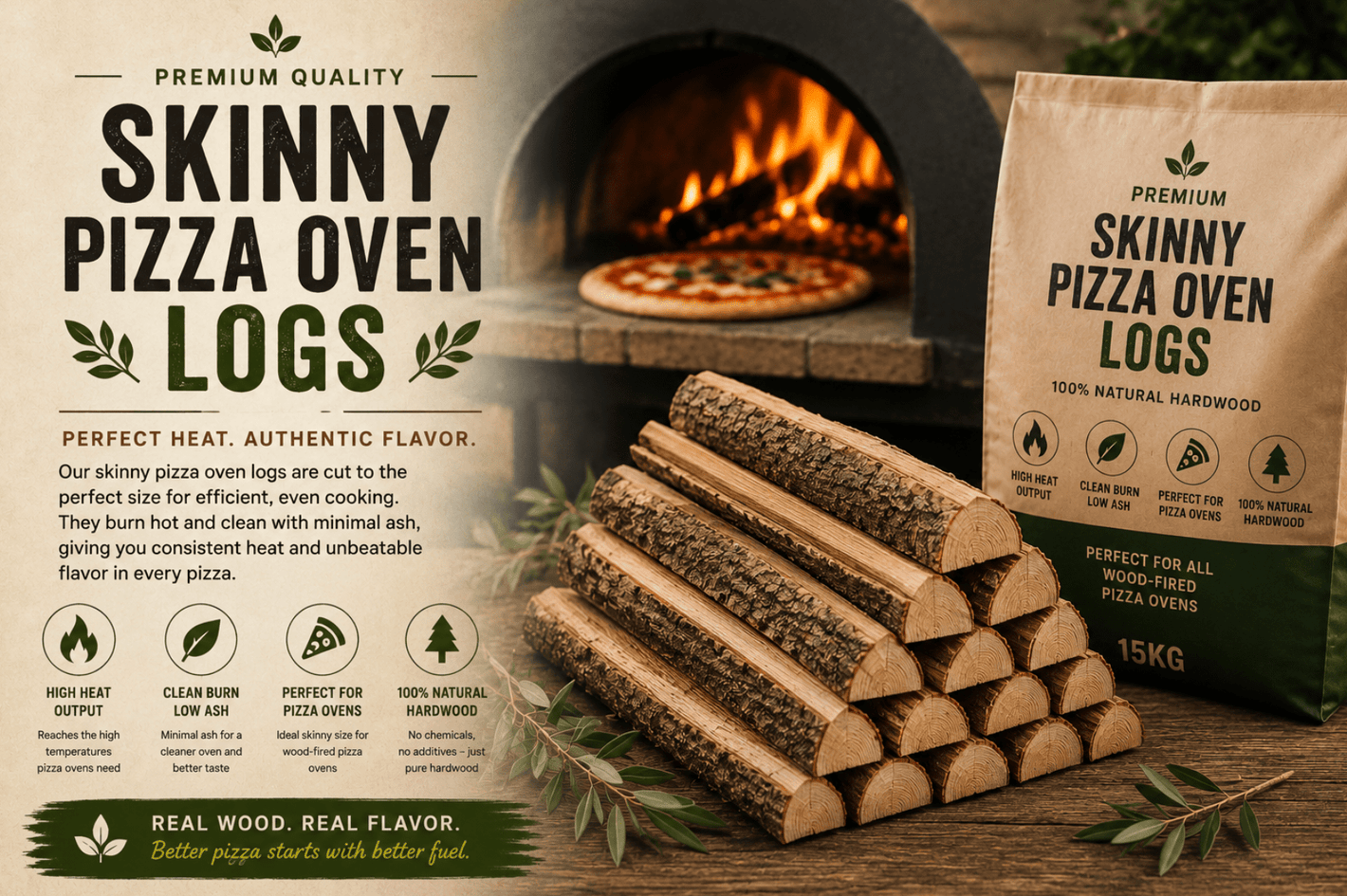 Skinny Pizza Oven Logs - Ready Set Supplied