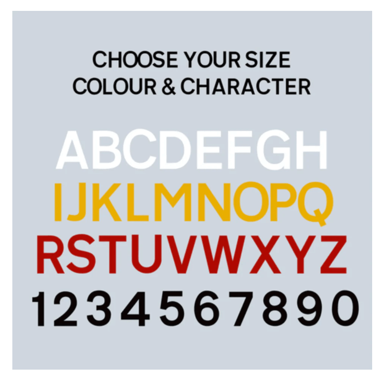 Thermoplastic Letters & Numbers - Ready Set Supplied