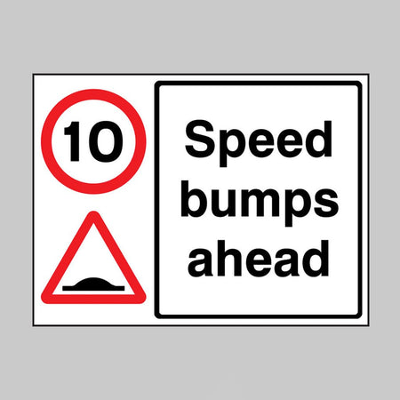 10mph Speed Bumps Ahead Sign - Ready Set Supplied10mph Speed Bumps Ahead SignRigid Plastic17498K