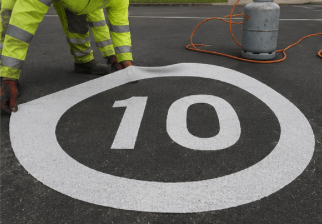 10mph Speed Roundel - White - Ready Set Supplied10mph Speed Roundel - White600mm x 600mm