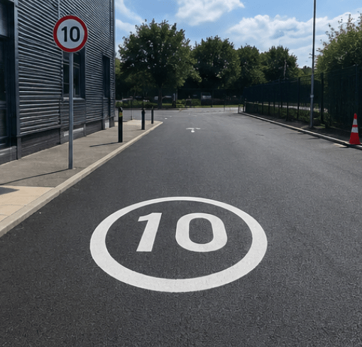 10mph Speed Roundel - White - Ready Set Supplied10mph Speed Roundel - White600mm x 600mm