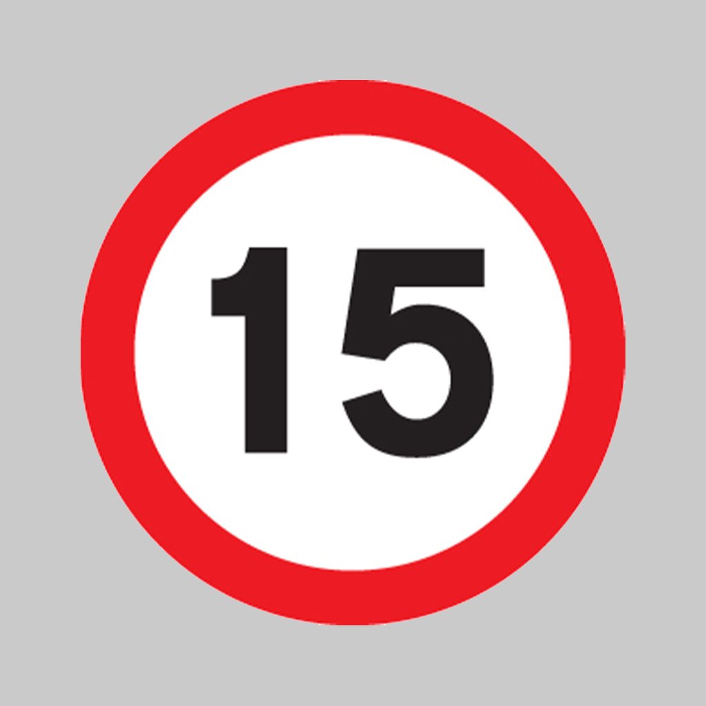 15 MPH Speed Limit Sign – 600mm Class R2 Reflective - Ready Set Supplied15 MPH Speed Limit Sign – 600mm Class R2 Reflective57710