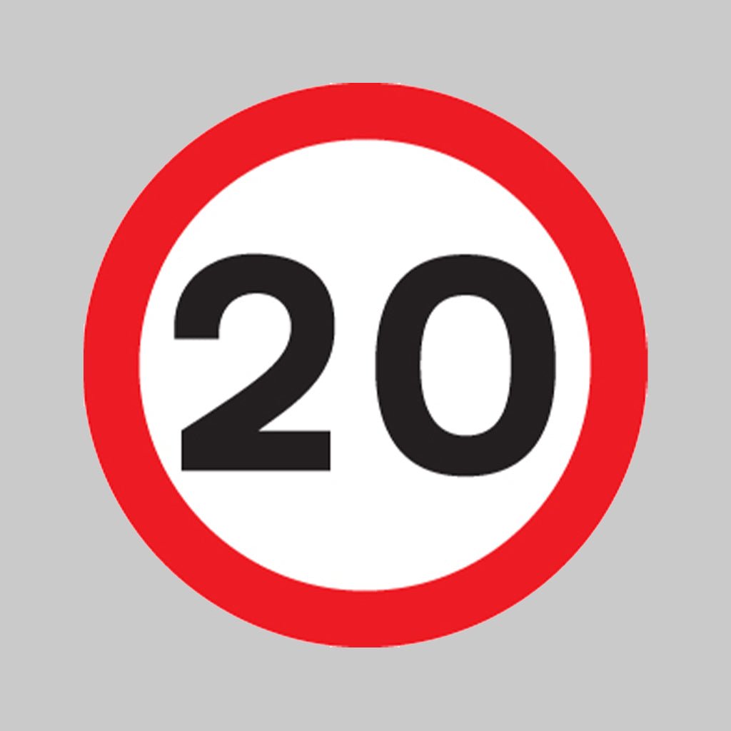 20 MPH Class RA1 600mm Diameter Circle With Channelling Sign - Ready Set Supplied20 MPH Class RA1 600mm Diameter Circle With Channelling Sign56569