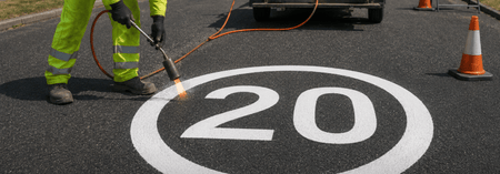20mph Speed Roundel - White - Ready Set Supplied20mph Speed Roundel - White600mm x 600mm