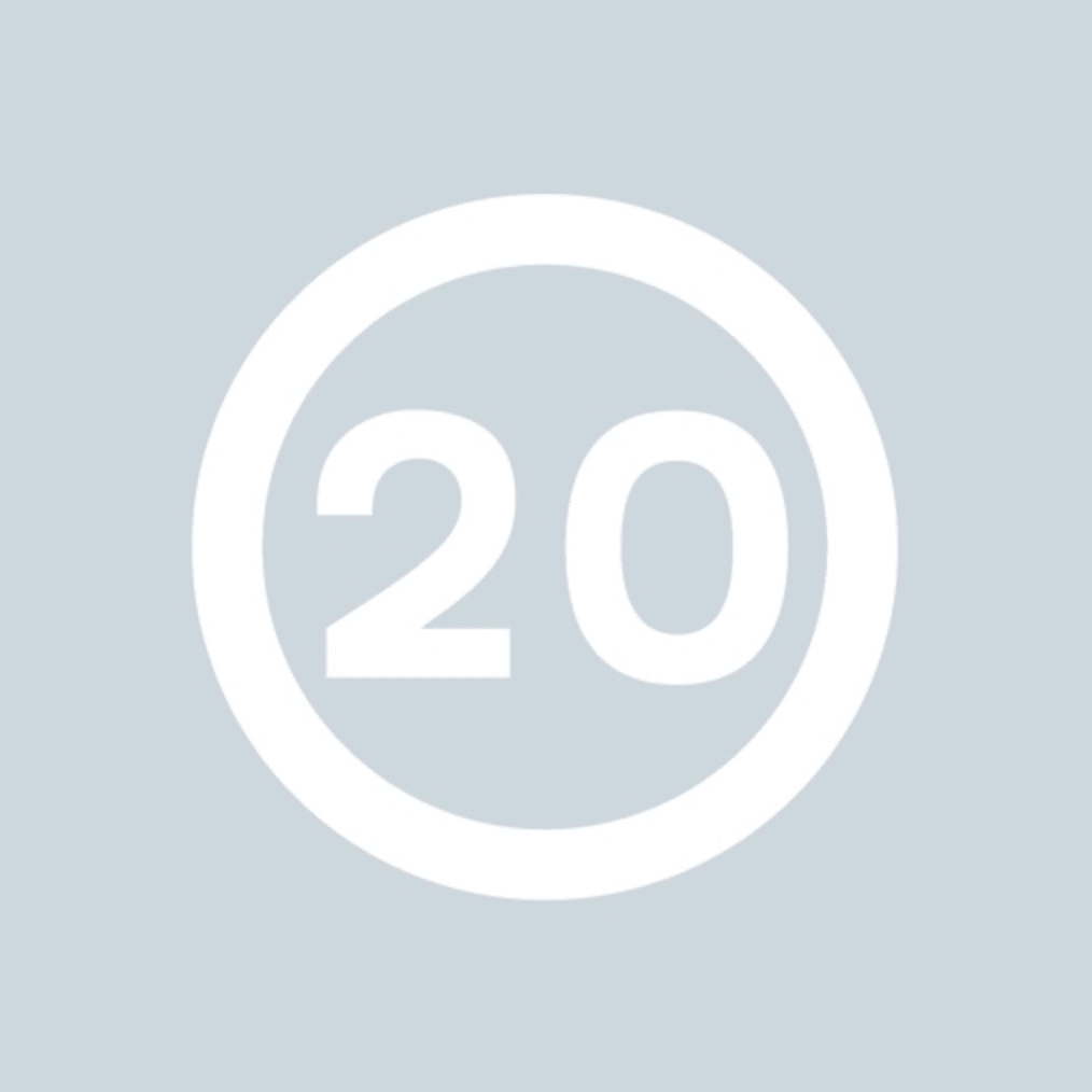 20mph Speed Roundel - White - Ready Set Supplied20mph Speed Roundel - White600mm x 600mm