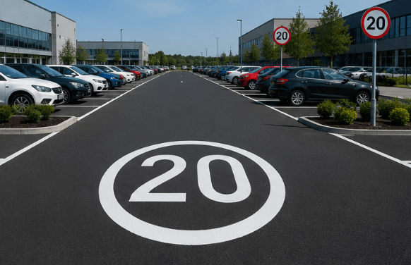 20mph Speed Roundel - White - Ready Set Supplied20mph Speed Roundel - White600mm x 600mm