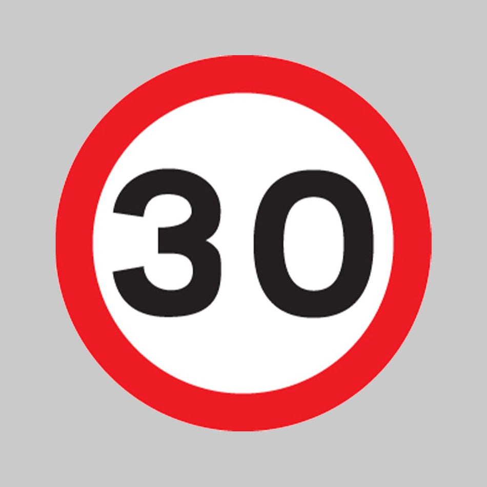 30 MPH Class RA1 600mm Diameter Circle With Channelling Sign - Ready Set Supplied30 MPH Class RA1 600mm Diameter Circle With Channelling Sign56570