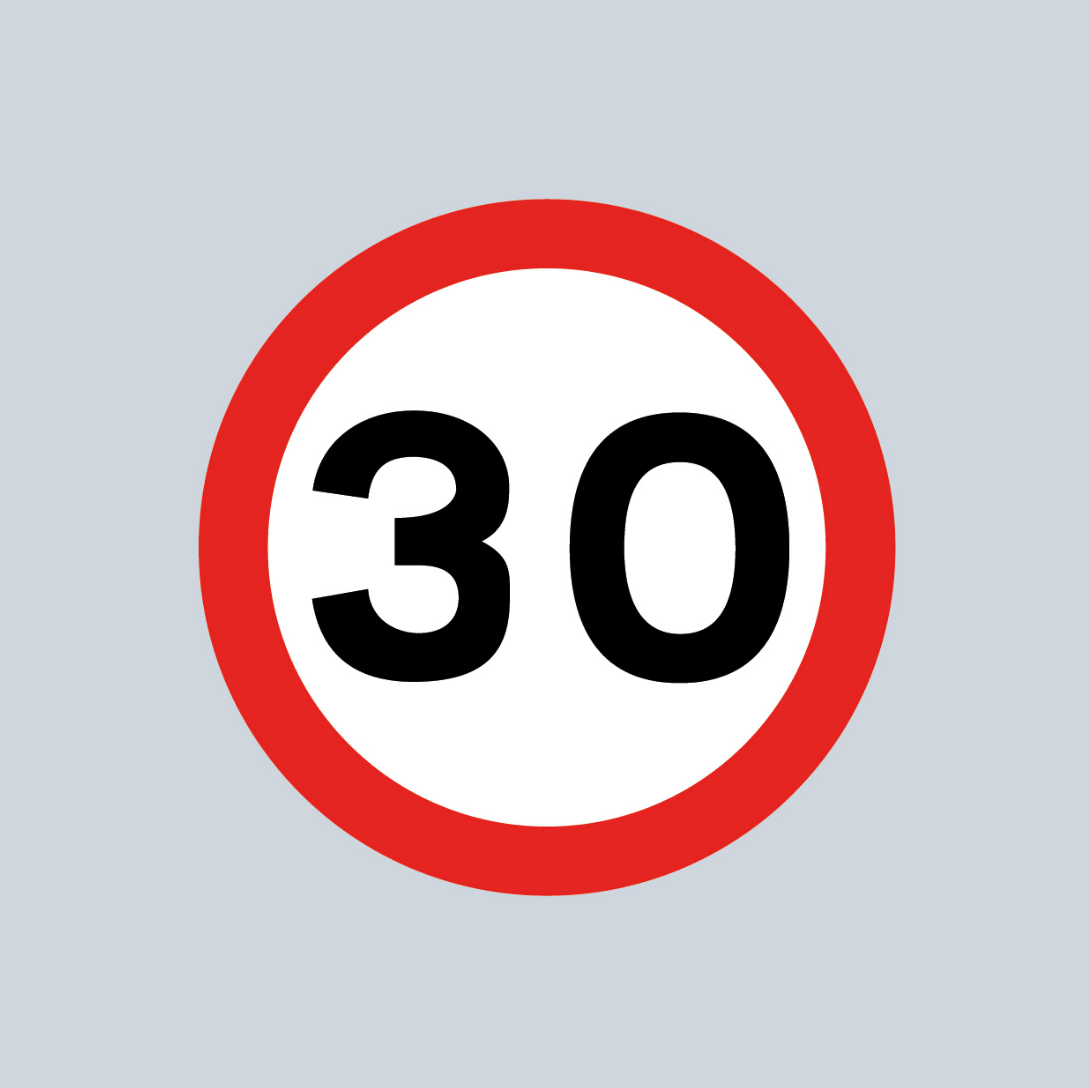 30mph Speed Roundel - Tricolour - Ready Set Supplied30mph Speed Roundel - Tricolour600mm x 600mm