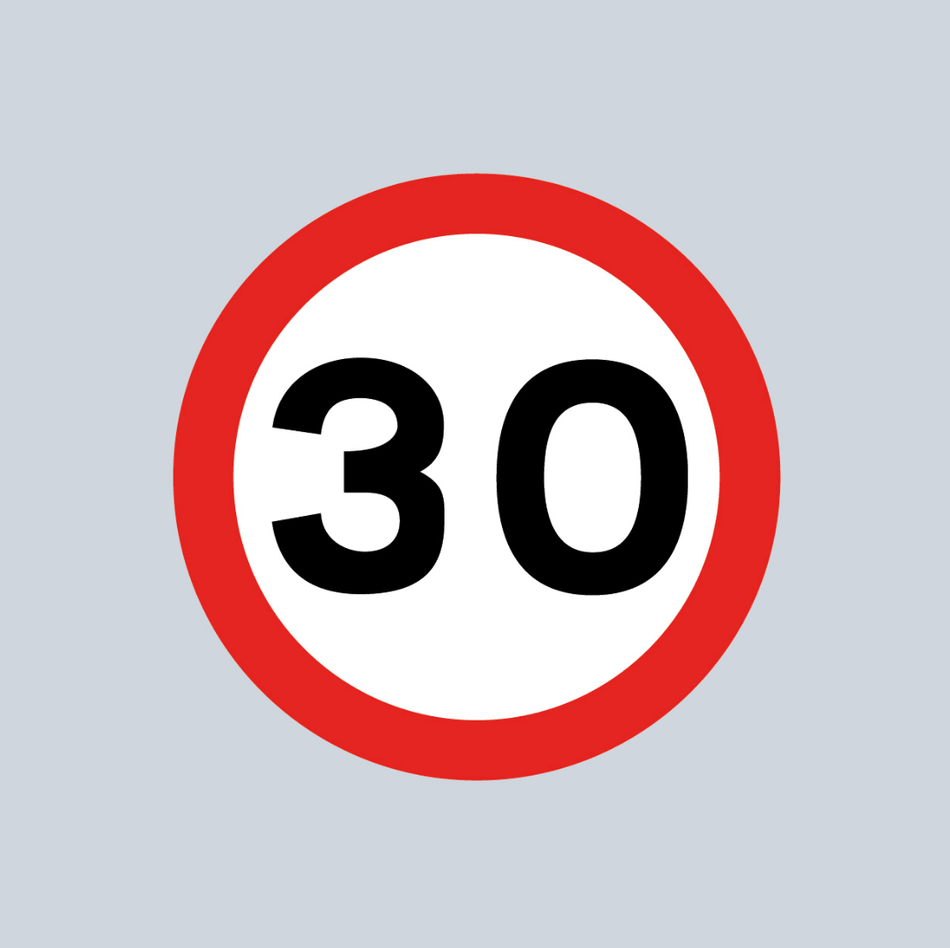 30mph Speed Roundel - Tricolour - Ready Set Supplied30mph Speed Roundel - Tricolour600mm x 600mm