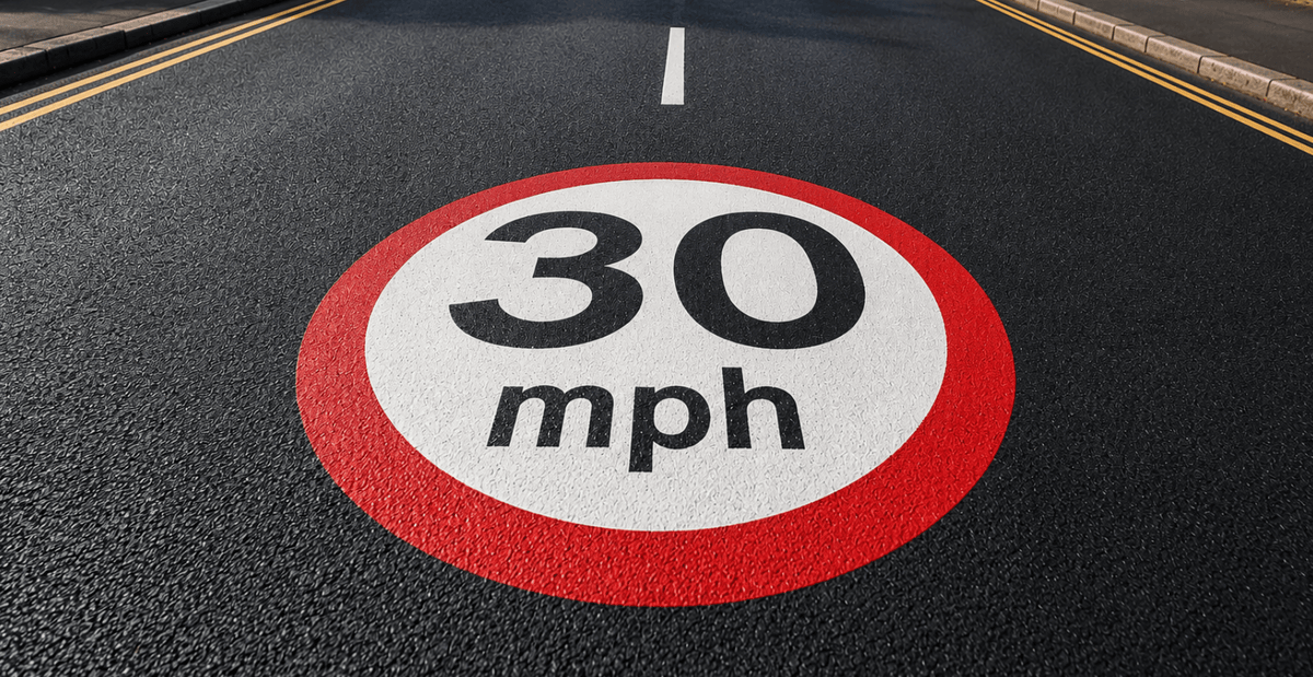 30mph Speed Roundel - Tricolour - Ready Set Supplied30mph Speed Roundel - Tricolour600mm x 600mm