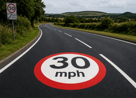 30mph Speed Roundel - Tricolour - Ready Set Supplied30mph Speed Roundel - Tricolour600mm x 600mm