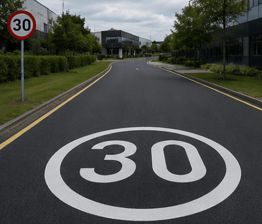 30mph Speed Roundel - White - Ready Set Supplied30mph Speed Roundel - White600mm x 600mm