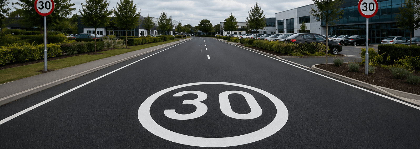 30mph Speed Roundel - White - Ready Set Supplied30mph Speed Roundel - White600mm x 600mm