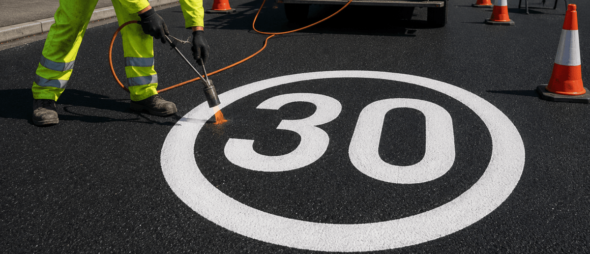 30mph Speed Roundel - White - Ready Set Supplied30mph Speed Roundel - White600mm x 600mm