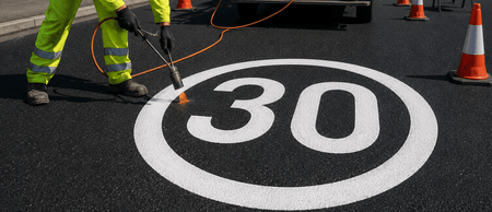 30mph Speed Roundel - White - Ready Set Supplied30mph Speed Roundel - White600mm x 600mm