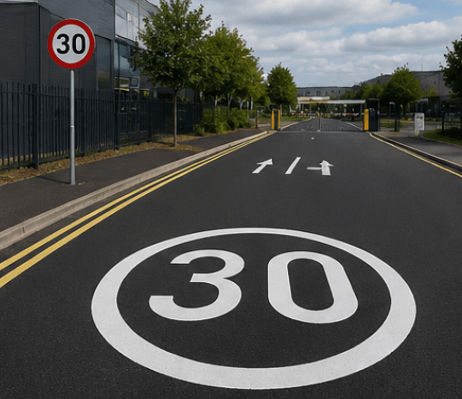 30mph Speed Roundel - White - Ready Set Supplied30mph Speed Roundel - White600mm x 600mm