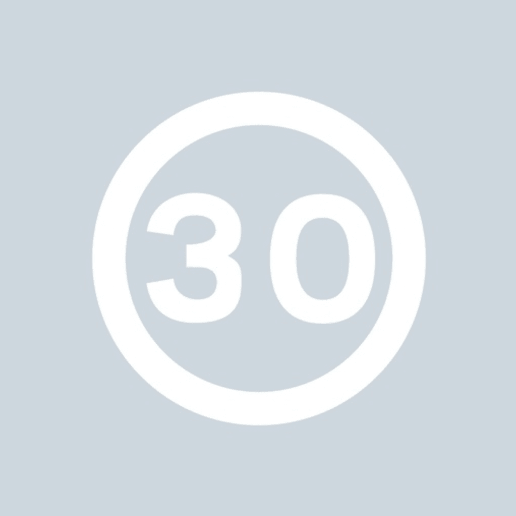 30mph Speed Roundel - White - Ready Set Supplied30mph Speed Roundel - White600mm x 600mm