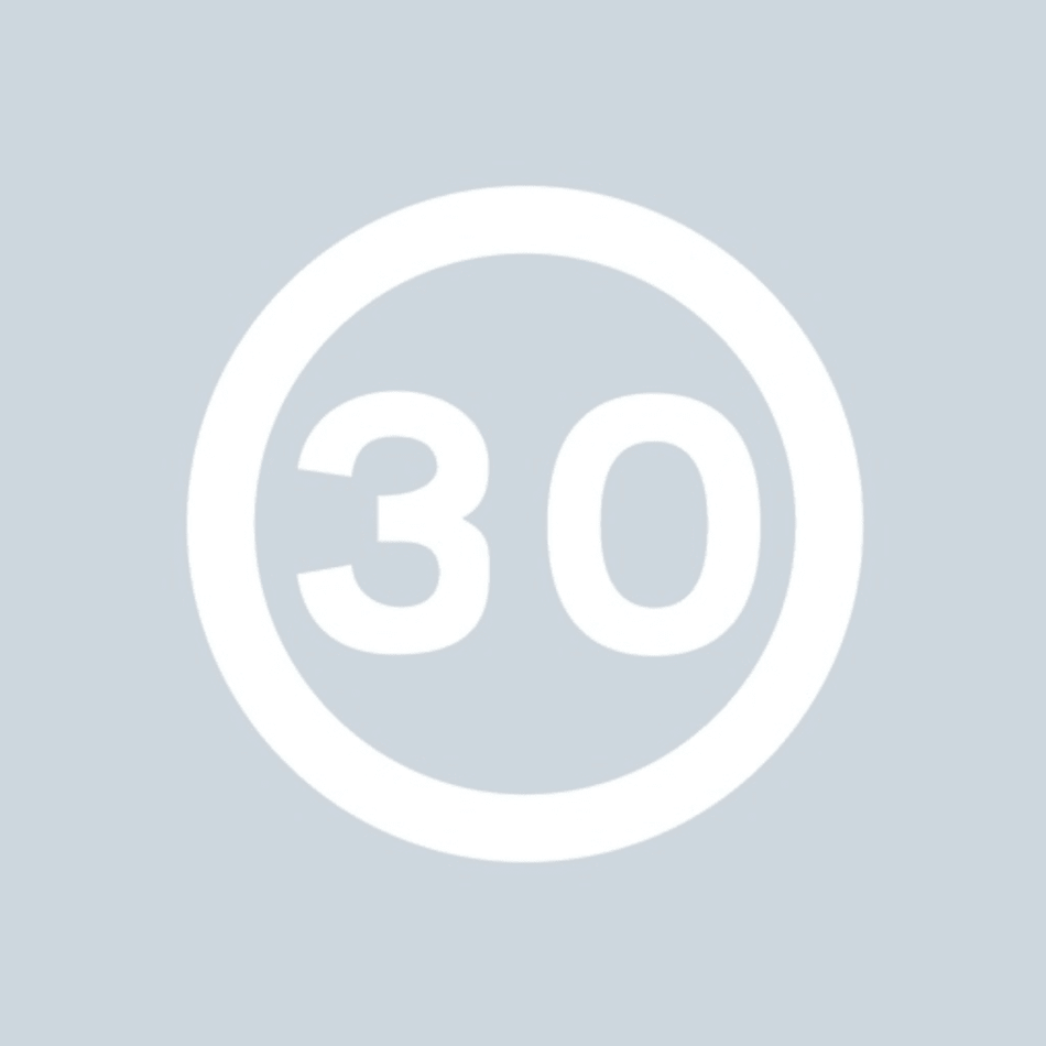 30mph Speed Roundel - White - Ready Set Supplied30mph Speed Roundel - White600mm x 600mm