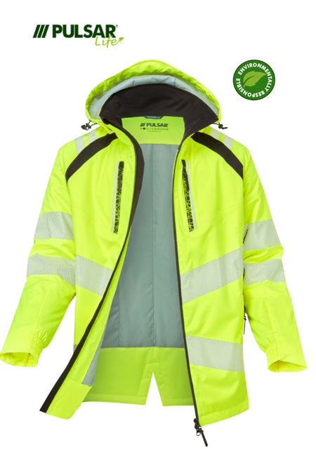 Pulsar Life Women's HV Yellow Insulated Parka