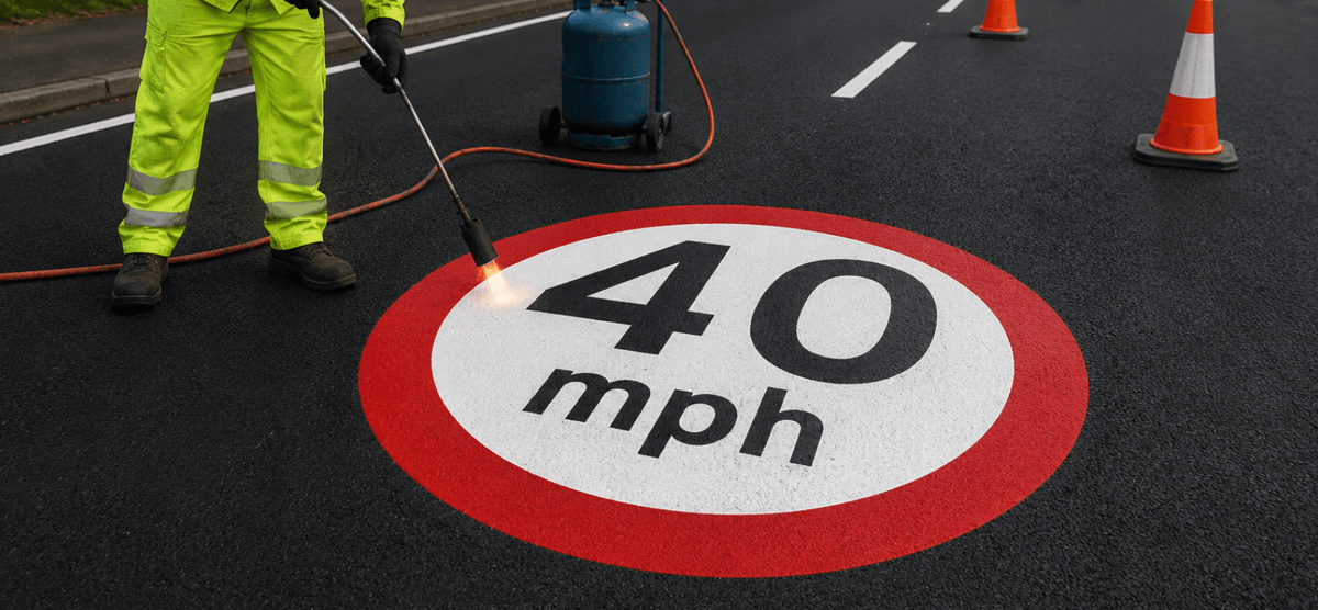 40mph Speed Roundel - Tricolour - Ready Set Supplied40mph Speed Roundel - Tricolour600mm x 600mm