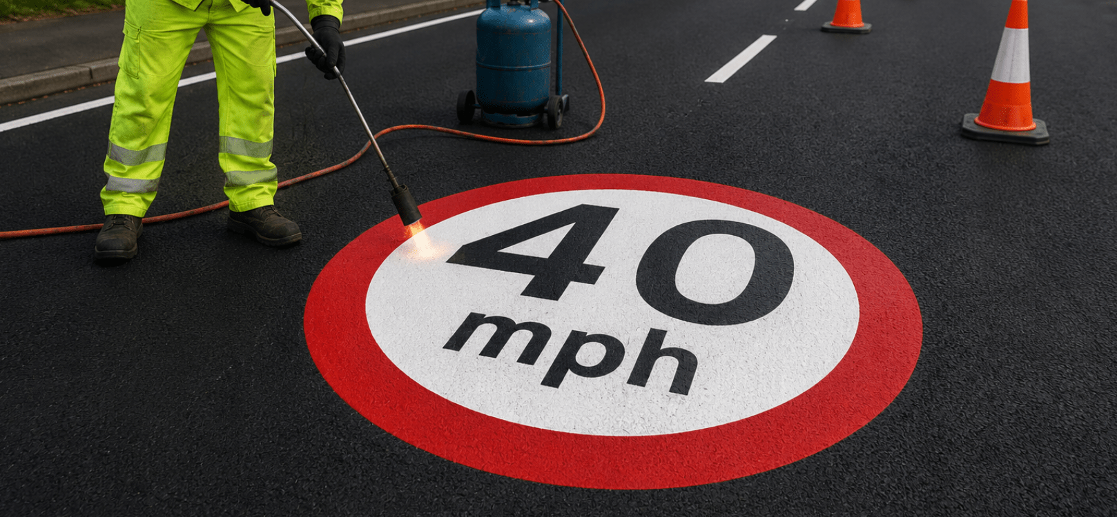 40mph Speed Roundel - Tricolour - Ready Set Supplied40mph Speed Roundel - Tricolour600mm x 600mm
