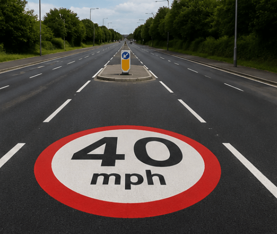 40mph Speed Roundel - Tricolour - Ready Set Supplied40mph Speed Roundel - Tricolour600mm x 600mm