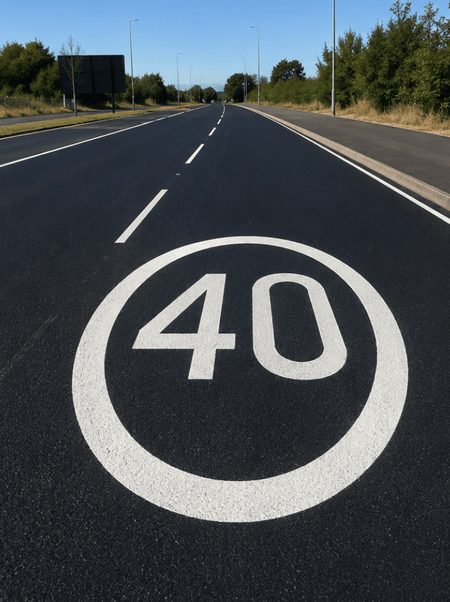 40mph speed Roundel - White - Ready Set Supplied40mph speed Roundel - White600mm x 600mm