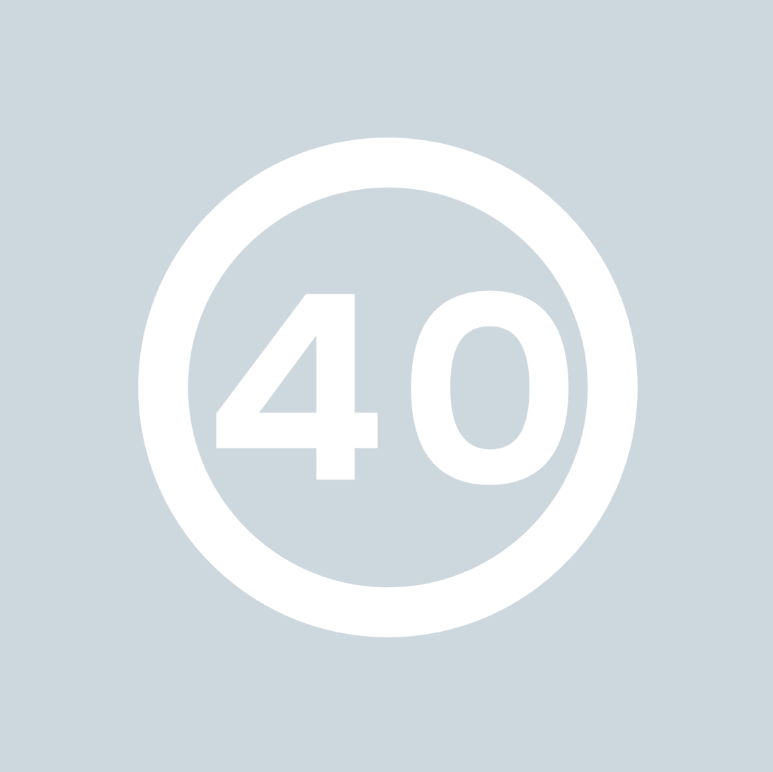40mph speed Roundel - White - Ready Set Supplied40mph speed Roundel - White600mm x 600mm