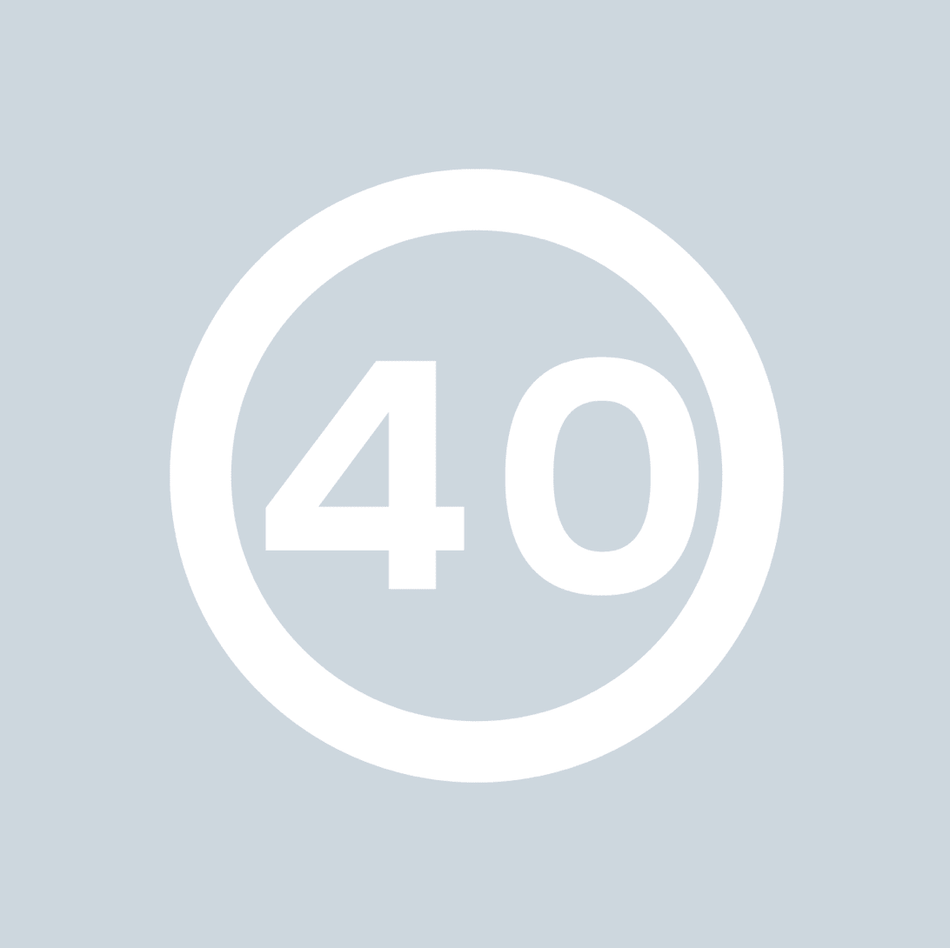 40mph speed Roundel - White - Ready Set Supplied40mph speed Roundel - White600mm x 600mm