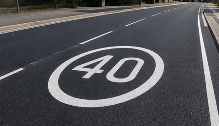 40mph speed Roundel - White - Ready Set Supplied40mph speed Roundel - White600mm x 600mm