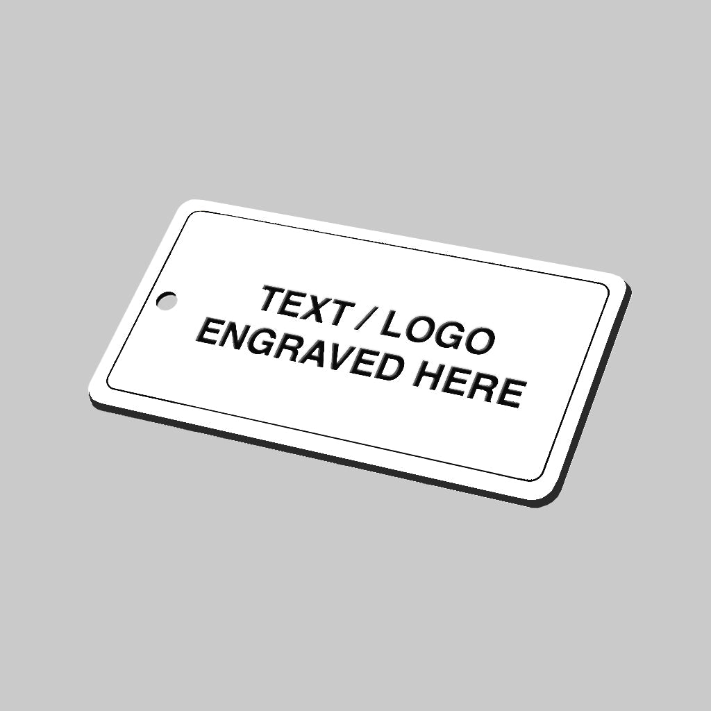 50 x 100mm Key Fob Rectangle - Black Text On White Sign - Ready Set Supplied50 x 100mm Key Fob Rectangle - Black Text On White Sign51536