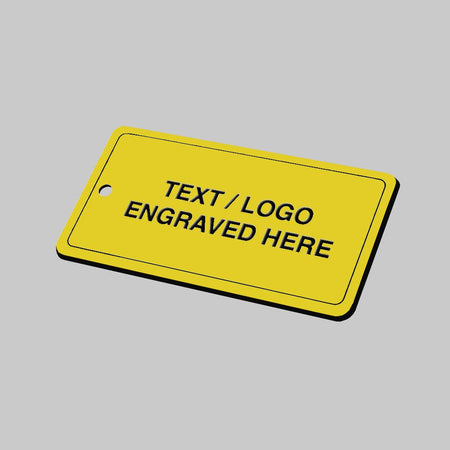 50 x 100mm Key Fob Rectangle - Black Text On Yellow Sign - Ready Set Supplied50 x 100mm Key Fob Rectangle - Black Text On Yellow Sign51541