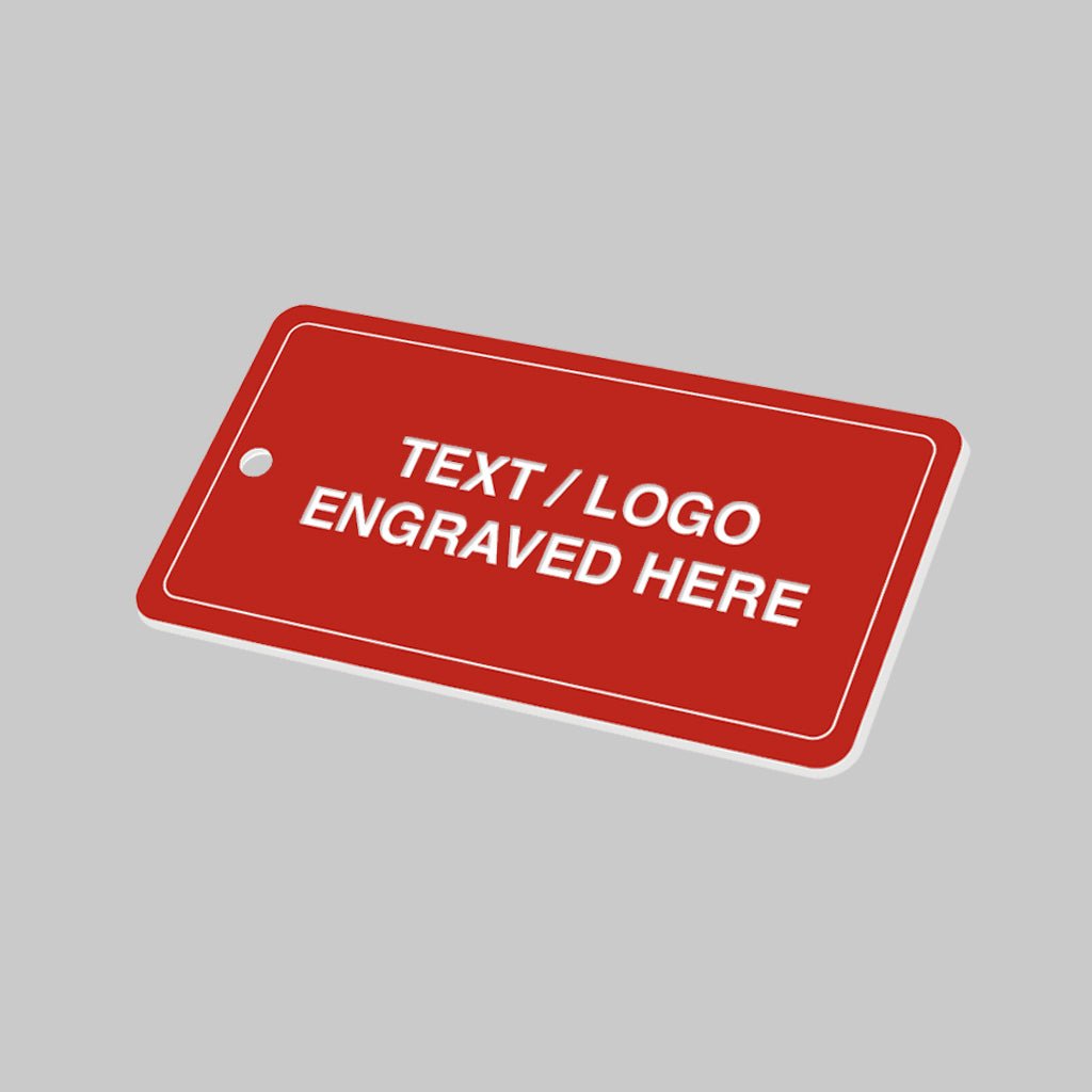 50 x 100mm Key Fob Rectangle - White Text On Red Sign - Ready Set Supplied50 x 100mm Key Fob Rectangle - White Text On Red Sign51538