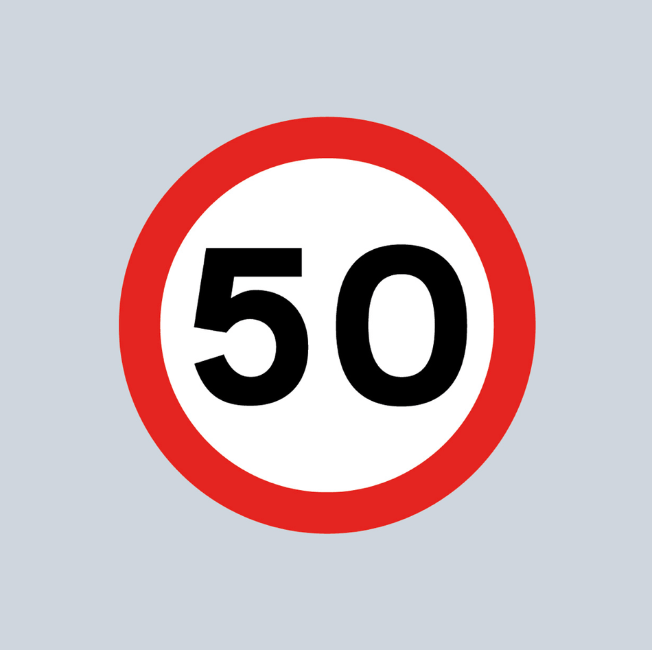 50mph Speed Roundel - Tricolour - Ready Set Supplied50mph Speed Roundel - Tricolour600mm x 600mm