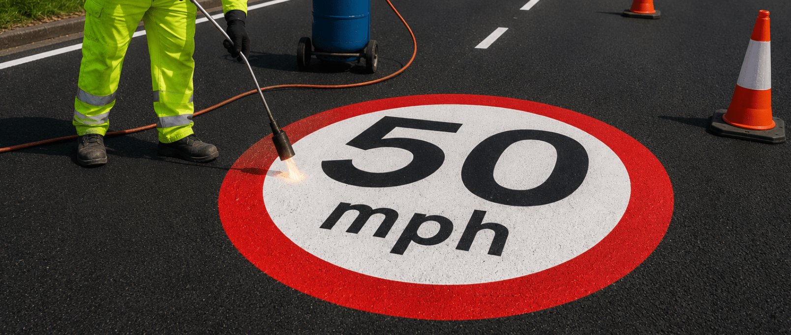 50mph Speed Roundel - Tricolour - Ready Set Supplied50mph Speed Roundel - Tricolour600mm x 600mm