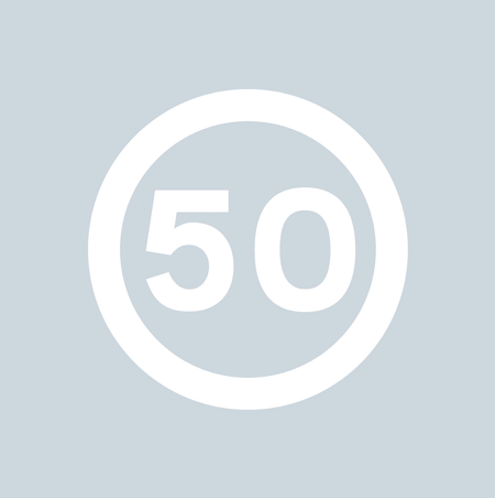 50mph Speed Roundel - White - Ready Set Supplied50mph Speed Roundel - White600mm x 600mm