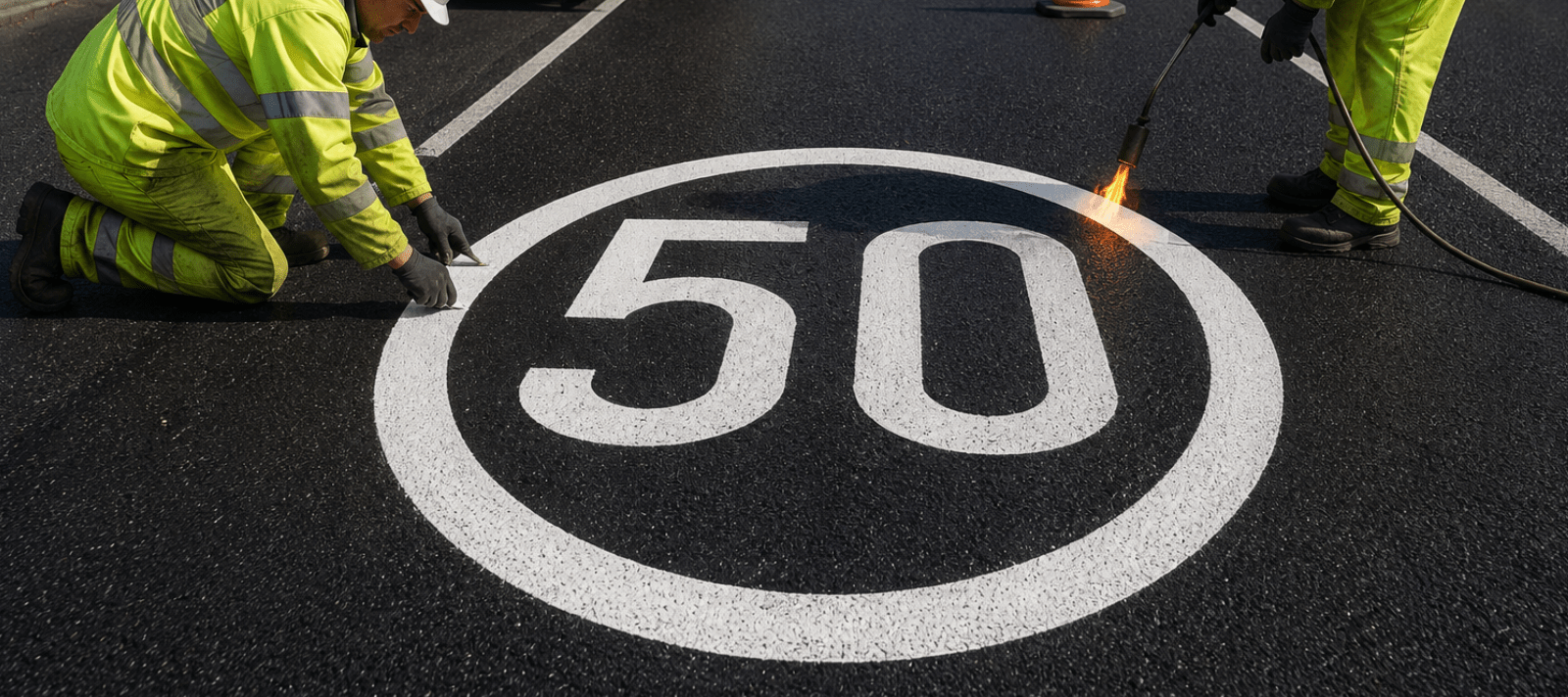 50mph Speed Roundel - White - Ready Set Supplied50mph Speed Roundel - White600mm x 600mm
