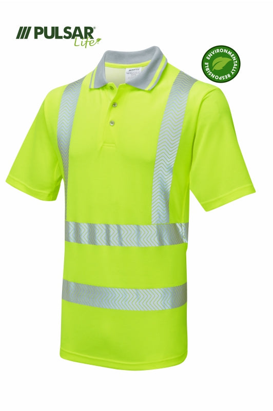 Pulsar Life Men's HV Yellow Polo Shirt