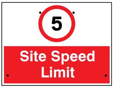 5mph Site Speed Limit, 600 x 450mm Re-Flex Sign (3mm Reflective Polypropylene) - Ready Set Supplied5mph Site Speed Limit, 600 x 450mm Re-Flex Sign (3mm Reflective Polypropylene)57480