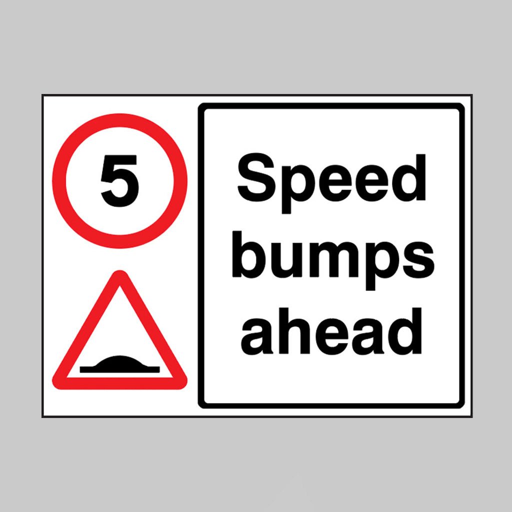 5mph Speed Bumps Ahead Sign - Ready Set Supplied5mph Speed Bumps Ahead SignRigid Plastic17497K