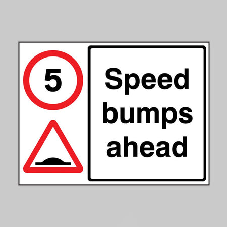 5mph Speed Bumps Ahead Sign - Ready Set Supplied5mph Speed Bumps Ahead SignRigid Plastic17497K