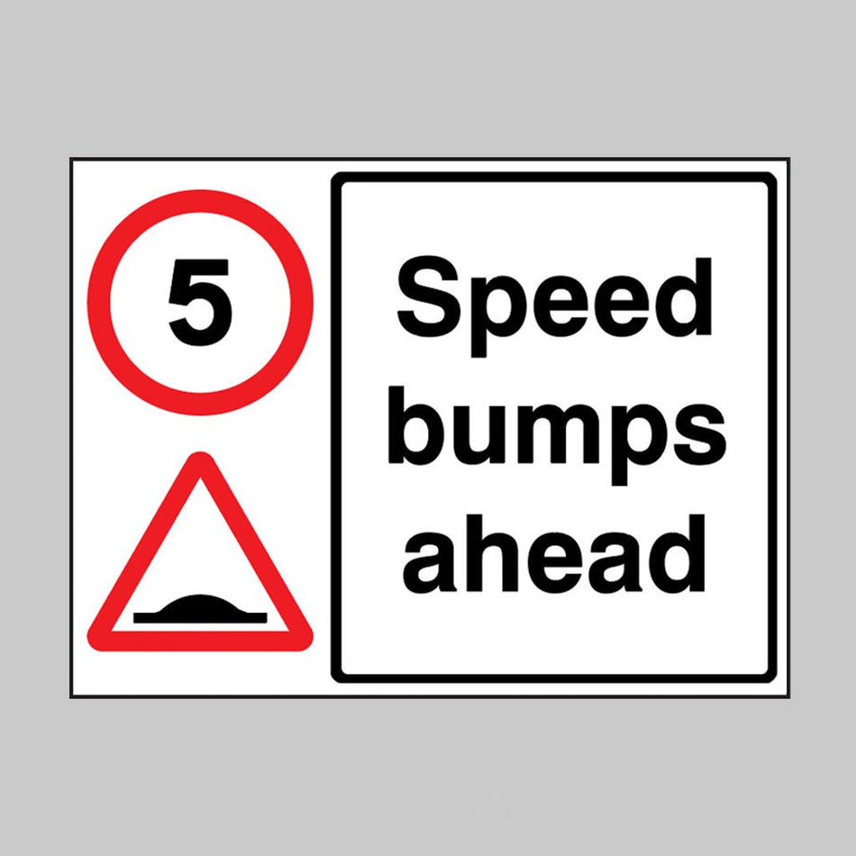 5mph Speed Bumps Ahead Sign - Ready Set Supplied5mph Speed Bumps Ahead SignRigid Plastic17497K