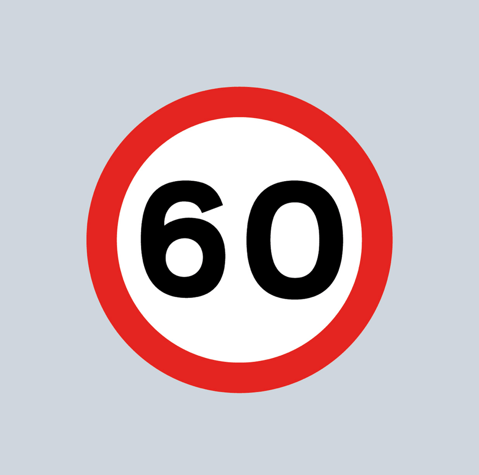 60mph Speed Roundel - Tricolour - Ready Set Supplied60mph Speed Roundel - Tricolour600mm x 600mm