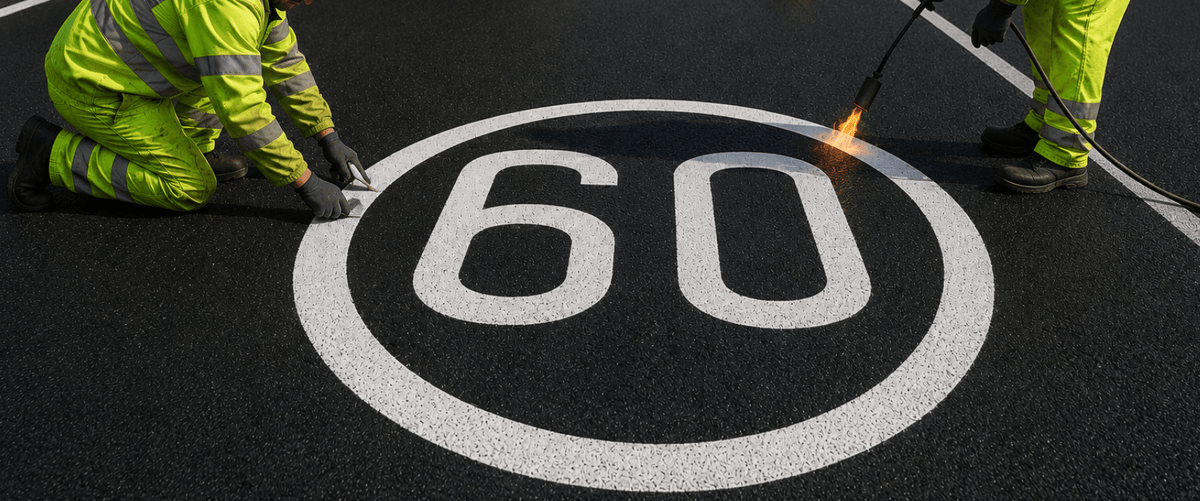 60mph Speed Roundel - White - Ready Set Supplied60mph Speed Roundel - White600mm x 600mm