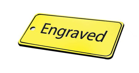 78 x 150mm Key Fob Rectangle - Black Text On Yellow Sign - Ready Set Supplied78 x 150mm Key Fob Rectangle - Black Text On Yellow Sign51547