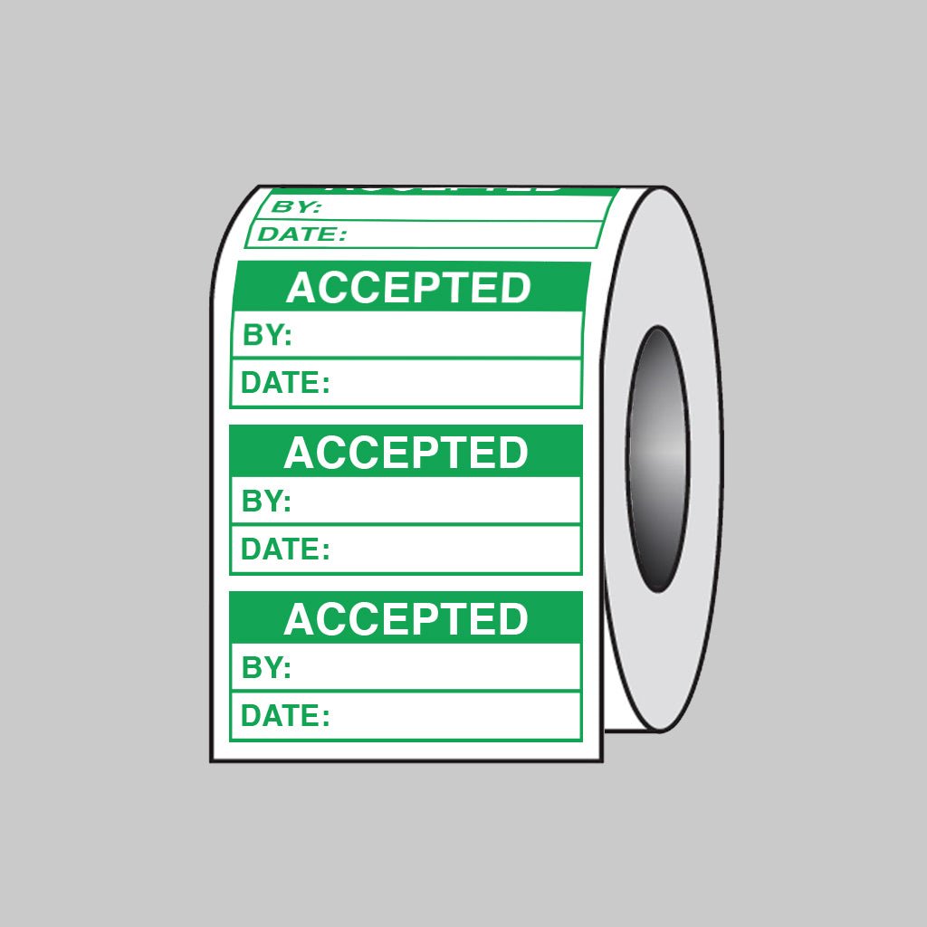 Accepted Labels Roll of 100 - Ready Set SuppliedAccepted Labels Roll of 10059750