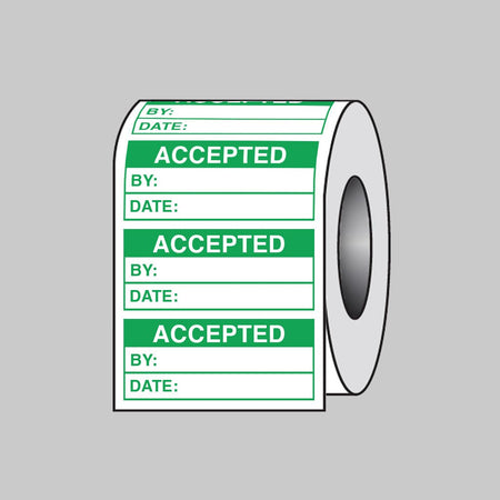 Accepted Labels Roll of 100 - Ready Set SuppliedAccepted Labels Roll of 10059750
