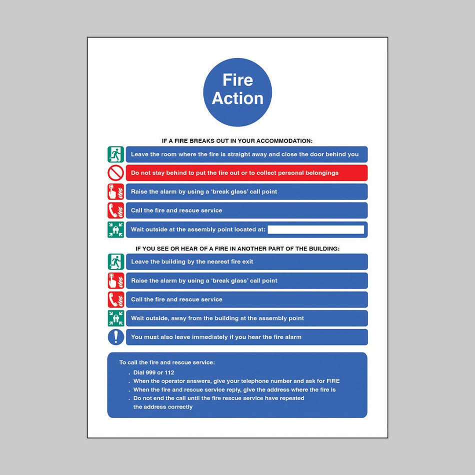 Action Notice For Housing With Communal Fire Alarm And Simultaneous Evacuation Strategy Sign - Ready Set SuppliedAction Notice For Housing With Communal Fire Alarm And Simultaneous Evacuation Strategy SignRigid Plastic11414E